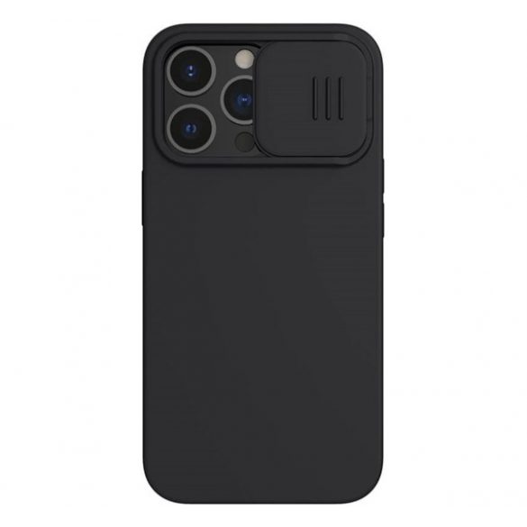 NILLKIN CAMSHIELD SILKY Silicone Phone Husă (mat, microfibră pluș interior, protecție aparat de fotografiat, eco-friendly) negru Apple iPhone 13 Pro