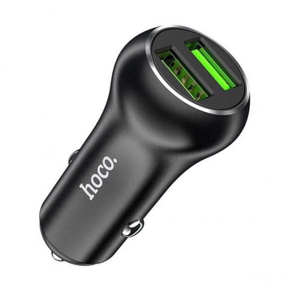 Încărcător auto HOCO Z37 2 prize USB (36W, încărcător rapid 3.0) NEGRU