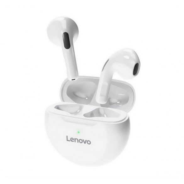 LENOVO HT38 căști bluetooth STAREO (v5.0, TWS, microfon, rezistent la cădere, anulare zgomot + încărcător) ALB