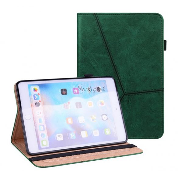 Husă în picioare, efect piele (FLIP activ, deschidere laterală, buzunar pentru card, efect piele uzată, suport pentru creion) VERDE ÎNCHIS Apple IPAD mini 6 (2021)