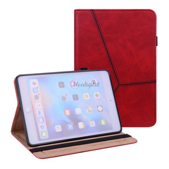 Husă în picioare, efect piele (FLIP activ, deschidere laterală, buzunar pentru card, efect piele uzată, suport pentru creion) RED Apple IPAD mini 6 (2021)