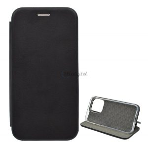 Carcasa in picioare, efect piele (FLIP, deschidere laterala, functie suport de masa) NEGRU Apple iPhone 13 Pro