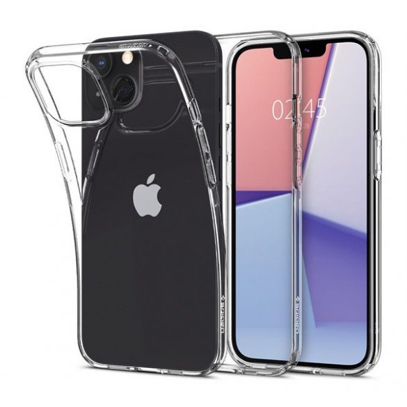 Protectie de telefon din silicon SPIGEN LIQUID CRYSTAL (rezistenta medie la impact, colt cu perna de aer) TRANSPARENT Apple iPhone 13