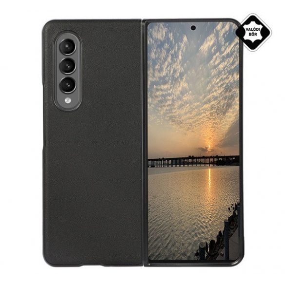 Protecție din plastic pentru telefon (piele naturală, rezistență medie la impact) negru Samsung Galaxy Z Fold3 5G (SM-F926)