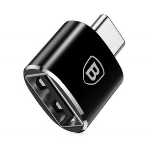 Adaptor BASEUS (mufă USB - Type-C, conexiune USB/Pendrive, OTG) NEGRU