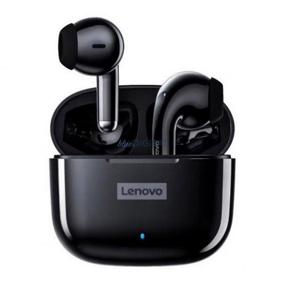 Căști bluetooth LENOVO LP40 STEREO (v5.1, TWS, microfon, filtru de zgomot + carcasă de încărcare) NEGRU