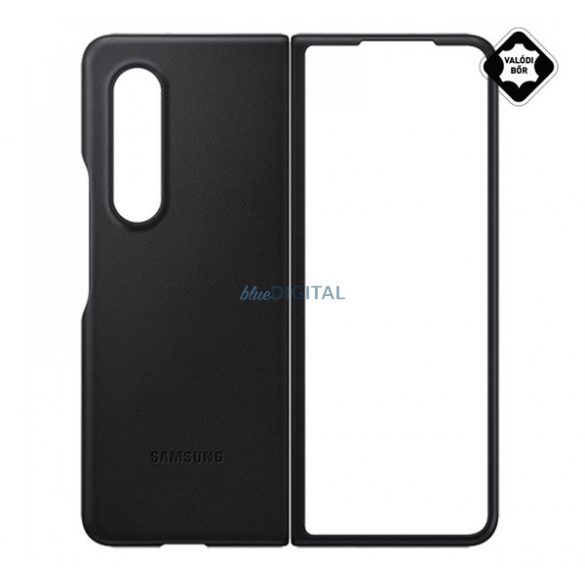 SAMSUNG capac de telefon din plastic (spate din piele naturală) BLACK Samsung Galaxy Z Fold3 5G (SM-F926)