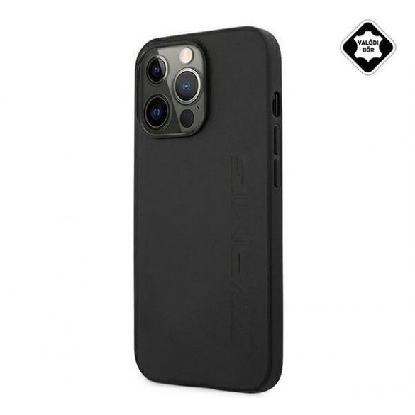 CG MOBILE AMG SIGNATURE LEATHER IMPRIMAT LA LA cald protector pentru telefon din plastic (acoperire din piele naturală) NEGRU Apple iPhone 13 Pro