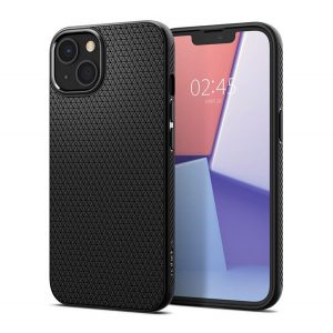 Protectie de telefon din silicon SPIGEN LIQUID AIR (rezistenta medie la impact, colt cu perna de aer, model romb) NEGRU Apple iPhone 13