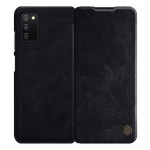 Husă NILLKIN QIN în picioare, efect piele (FLIP, deschidere laterală, suport card bancar) NEGRU Samsung Galaxy A03s (SM-A037F)