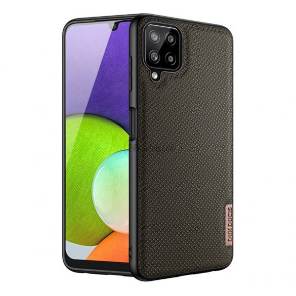 Protectie de telefon din silicon DUX DUCIS FINO (interior din plastic, rezistenta medie la impact, model grila) VERDE INCHIS Samsung Galaxy A22 4G (SM-A225)