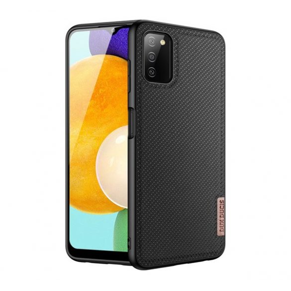 Protectie de telefon din silicon DUX DUCIS FINO (interior din plastic, rezistenta medie la impact, model grila) NEGRU Samsung Galaxy A03s (SM-A037F)