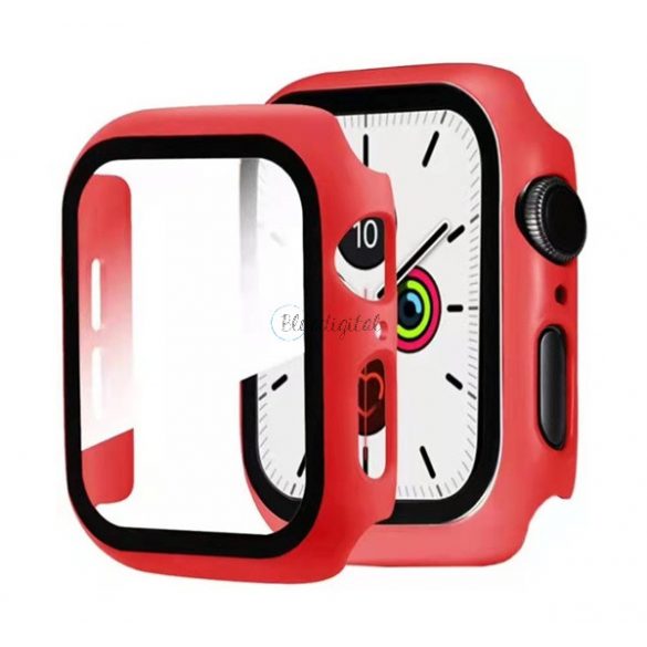 Cadru din plastic (rezistent la impact + sticla protectoare pentru ecran) RED Apple Watch Series 7 41mm