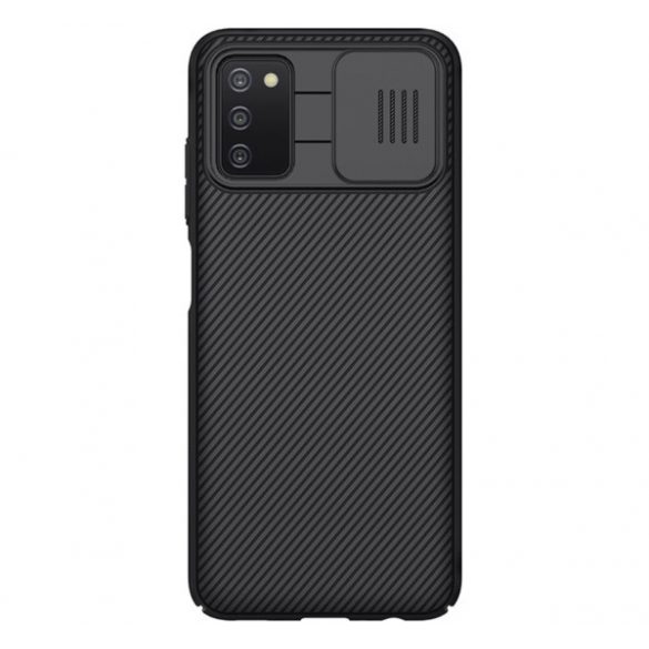 Protectie de telefon din plastic NILLKIN CAMSHIELD (cadru din silicon, rezistenta medie la impact, protectie camera, dungi) NEGRU Samsung Galaxy A03s (SM-A037F)