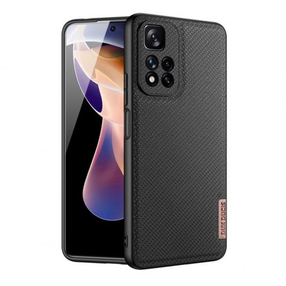 Protector de telefon din silicon DUX DUCIS FINO (interior din plastic, rezistenta medie la impact, model grila) NEGRU Xiaomi Redmi Note 11 Pro Plus 5G