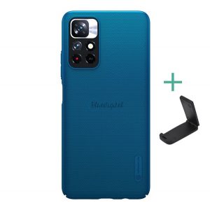 NILLKIN SUPER FROSTED plastic protecțiede telefon (cauciucat suprafață aspră + suport desktop) BOTTLE albastruXiaomi Poco M4 Pro 5G, Xiaomi Redmi Note 11T 5G