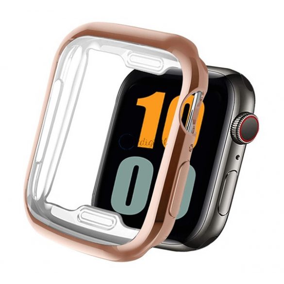 Cadru din silicon (rezistent la socuri) ROSE GOLD Apple Watch Series 7 45mm