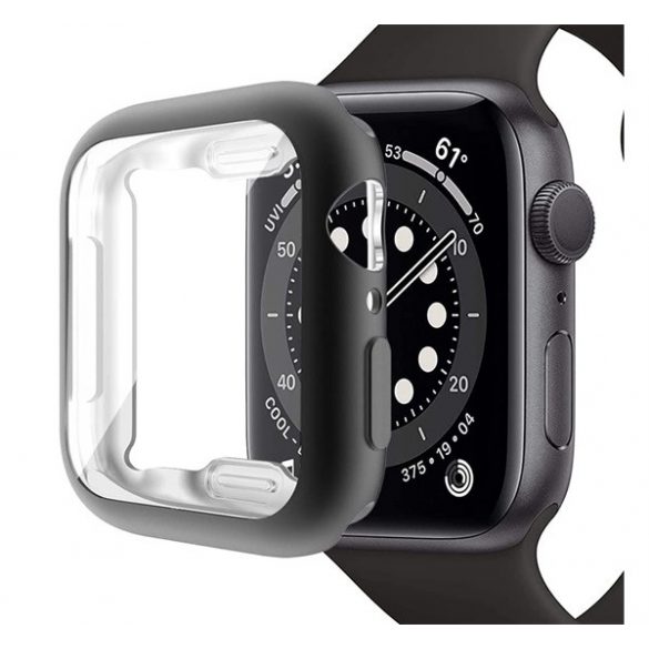 Cadru din silicon (rezistent la socuri) NEGRU Apple Watch Series 7 45mm