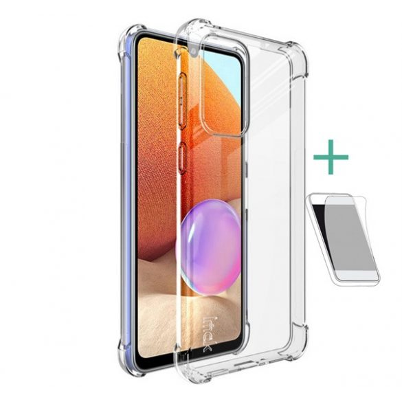 Protector de telefon din silicon IMAK (rezistență medie la impact, colț cu pernă de aer + folie de protecție pentru ecran) TRANSPARENT Samsung Galaxy A33 5G (SM-A336)