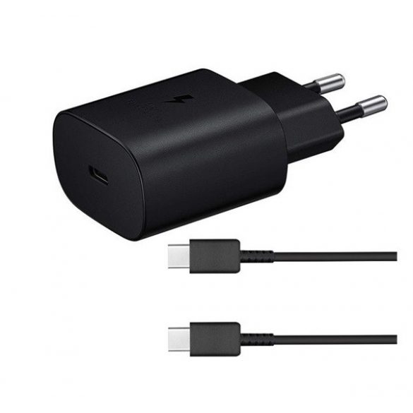 Încărcător de rețea SAMSUNG cu priză Type-C (25W, încărcător rapid PD + cablu EP-DG980BBE Type-C) NEGRU