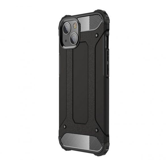 Defender plastic telefon protecție(impact mediu rezistent, bubble toc, interior silicon, efect metalic) negru Apple iPhone 13