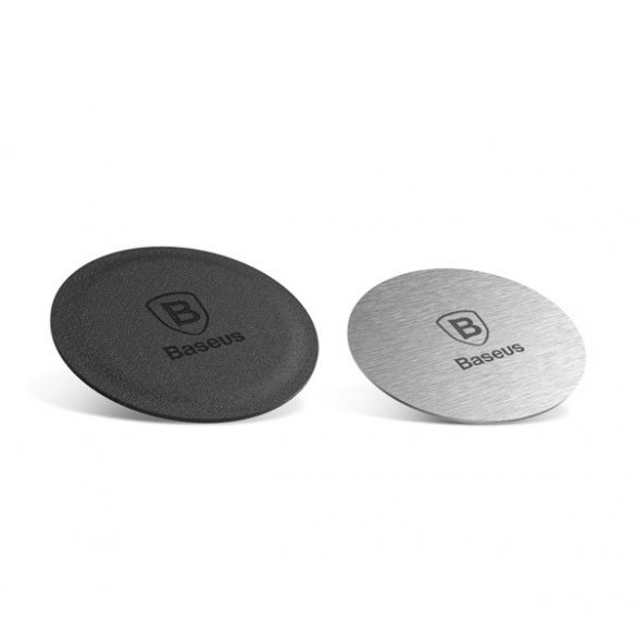 BASEUS placă metalică autoadezivă 2pcs (ideală pentru suport magnetic auto, circular) NEGRU/VERDE