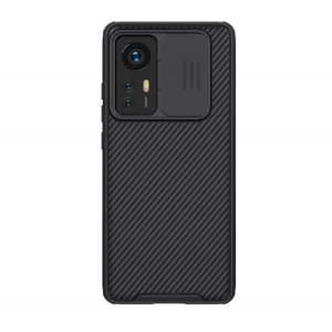 NILLKIN CAMSHIELD PRO protecțiede plastic pentru telefon (cadru din silicon, rezistent la impact mediu, protecție pentru cameră, model cu dungi) negru Xiaomi 12, Xiaomi 12X