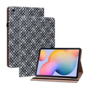 Husă în picioare, efect piele (FLIP, deschidere laterală, suport desktop, model împletit) NEGRU Samsung Galaxy Tab S6 Lite 10.4 LTE (SM-P615) 2020, Samsung Galaxy Tab S6 Lite 10.4 WIFI (SM-P610) 2020, Samsung Galaxy Tab S6 Lite 10.4 WIFI (SM-P613) 2