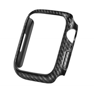 Cadru din plastic (BUMPER, rezistenta la impact, model carbon) NEGRU Apple Watch Series 7 45mm