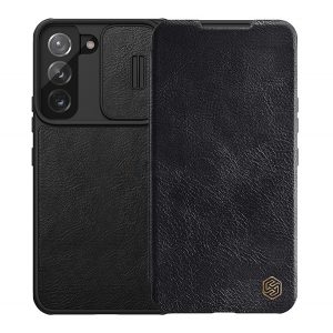 Husa NILLKIN QIN PRO in picioare, efect piele (FLIP, deschidere laterala, suport card bancar, protectie camera) NEGRU Samsung Galaxy S22 Plus 5G (SM-S906)