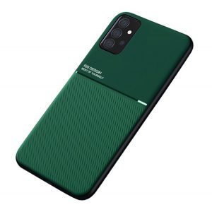 Protecție din plastic pentru telefon (ramă din silicon, rezistență medie la impact, placă metalică încorporată, spate cu efect de piele, model cu dungi) HUSE Acoperă Samsung Galaxy A52s 5G (SM-A528), Samsung Galaxy A52 5G (SM-A