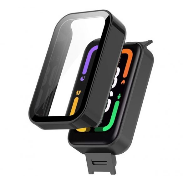 Cadru din plastic (BUMPER, rezistent la șocuri + sticlă de protecție a afișajului) negru Xiaomi Redmi Smart Band Pro