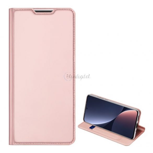 Husa DUX DUCIS SKIN PRO in picioare, efect piele (FLIP, deschidere laterala, suport card bancar, functie suport birou) ROSE GOLD Xiaomi 12 Pro