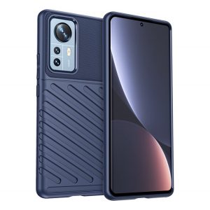 Husă silicon pentru telefon (rezistent la impact mediu, cu dungi, model convex) CUTTING albastruXiaomi 12 Pro