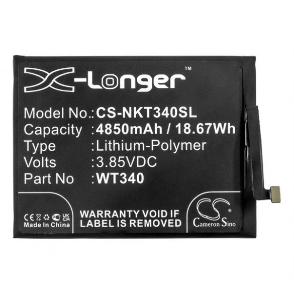 Baterie CAMERON SINO Li-Polymer (3,85V/4850mAh, compatibilă cu Nokia WT340) Nokia G10, Nokia G20