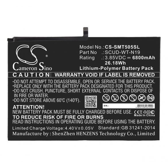 Baterie CAMERON SINO Li-Polymer (3,85V/6800mAh, compatibil cu Samsung SCUD-WT-N19) Samsung Galaxy Tab A7 10.4 (2020) WIFI SM-T500, Samsung Galaxy Tab A7 10.4 (2020) LTE SM-T505, Samsung Galaxy Tab A7 10.4 (2022) WIFI SM-T503