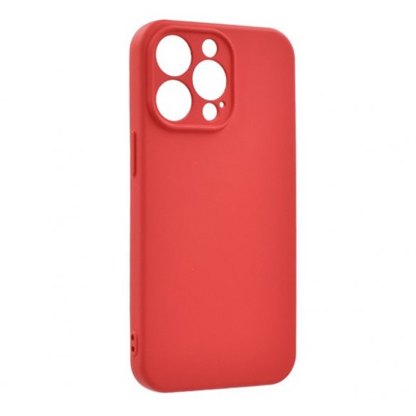 Protector de telefon din silicon (mat, interior din pluș din microfibră anti-zgârieturi, premium) RED Apple iPhone 13 Pro