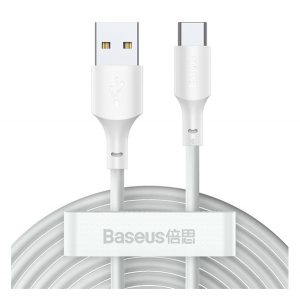 Cablu de date BASEUS 2 buc (USB - Type-C, 40W, încărcător rapid PD, 150cm) ALB