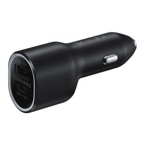 Încărcător auto SAMSUNG USB+Type-C socket (40W, încărcător rapid) NEGRU