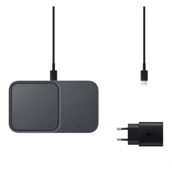 Incarcator de birou SAMSUNG (15W, incarcator rapid, wireless, dual + incarcator de retea) NEGRU