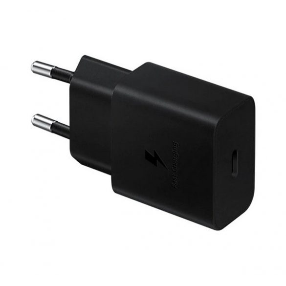 Încărcător de curent alternativ SAMSUNG cu priză Type-C (15W, încărcător rapid PD) NEGRU