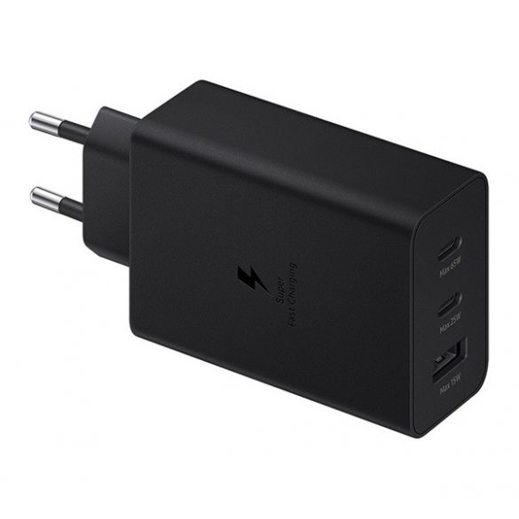 Încărcător de putere SAMSUNG USB + 2 prize Type-C (65W, PD Fast Charger 3.0) NEGRU