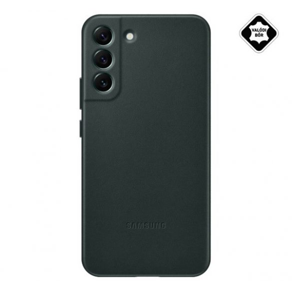 Protector de telefon din plastic SAMSUNG (spate din piele naturală) VERDE ÎNCHIS Samsung Galaxy S22 Plus 5G (SM-S906)