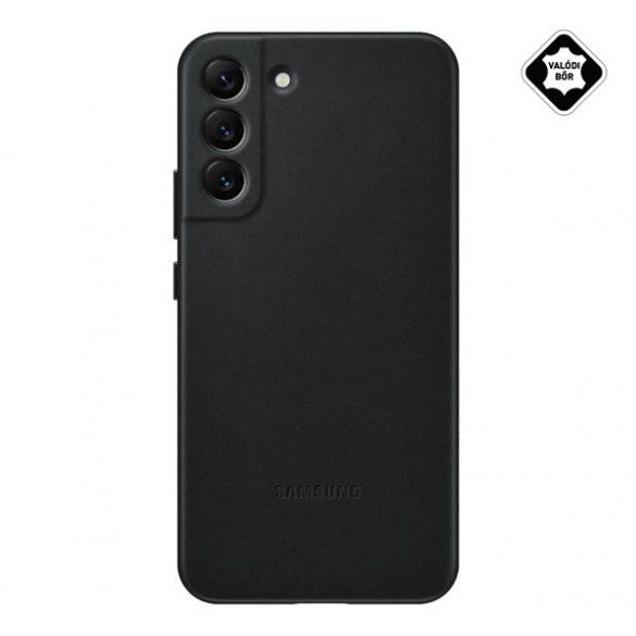 Protectie de telefon din plastic SAMSUNG (spate din piele naturala) NEGRU Samsung Galaxy S22 Plus 5G (SM-S906)