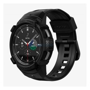 Curea de schimb SPIGEN RUGGED ARMOR PRO (dimensiune personalizată, silicon, rezistență medie la impact, reglabilă + cadru din silicon) NEGRU Samsung Galaxy Watch 4 Classic 46 mm (SM-R890)