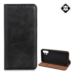 Husă stativă, piele naturală (FLIP, deschidere laterală, desktop) negru Samsung Galaxy A13 4G (SM-A135F / A137F)