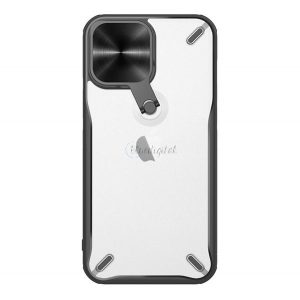 Protector de telefon din plastic NILLKIN CYCLOPS (rezistență medie la impact, colț cu pernă de aer, protecție pentru cameră, suport) NEGRU Apple iPhone 13 Pro