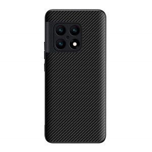 Protectie de telefon din silicon (efect piele, protectie camera, model carbon) NEGRU OnePlus 10 Pro 5G