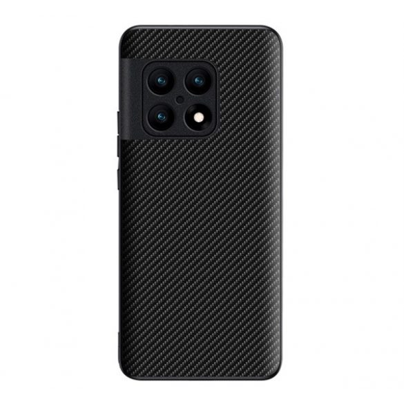 Protectie de telefon din silicon (efect piele, protectie camera, model carbon) NEGRU OnePlus 10 Pro 5G