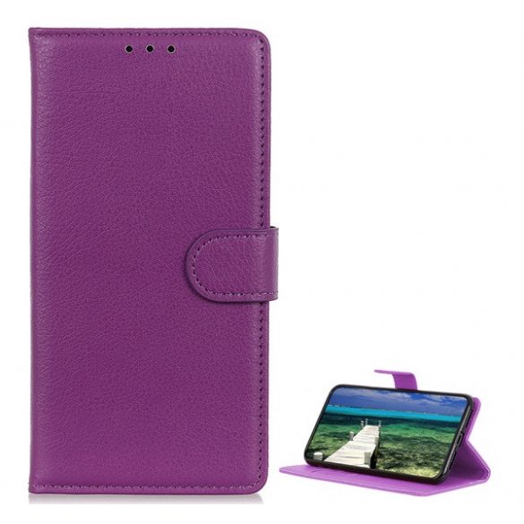 Carcasa in picioare, efect piele (FLIP, deschidere laterala, functie suport desktop, premium) PURPLE OnePlus 10 Pro 5G